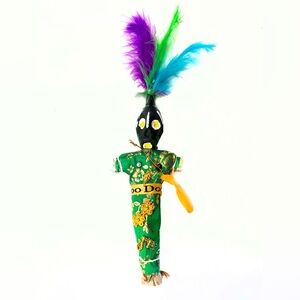Voodoo Doll with Feather Accent